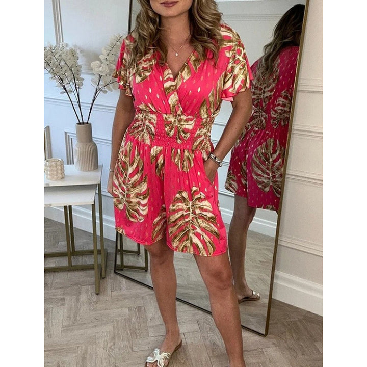 Dame Tropical Print Wrap Jumpsuit Stilla