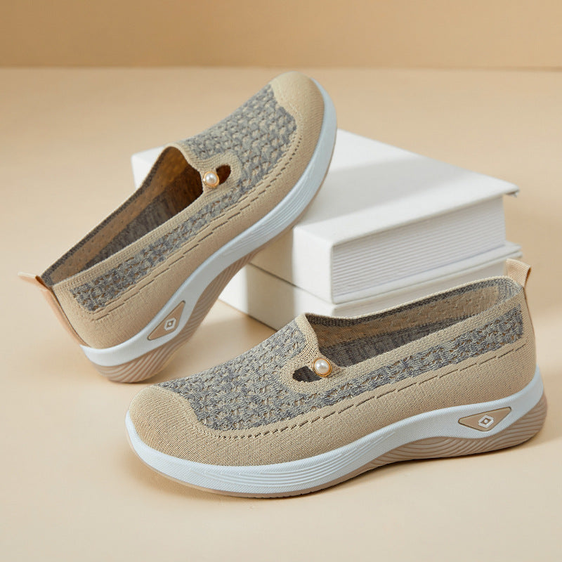 Femme Behagelige Slip-On Vandresko med Åndbart Strikdesign Stilla