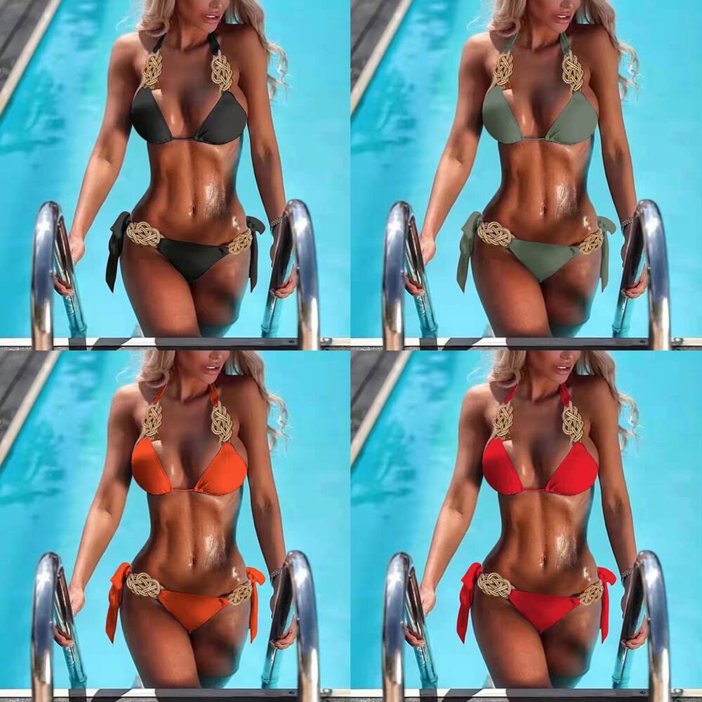 Dame Stilfuld knude-dekoreret bikini sæt Stilla