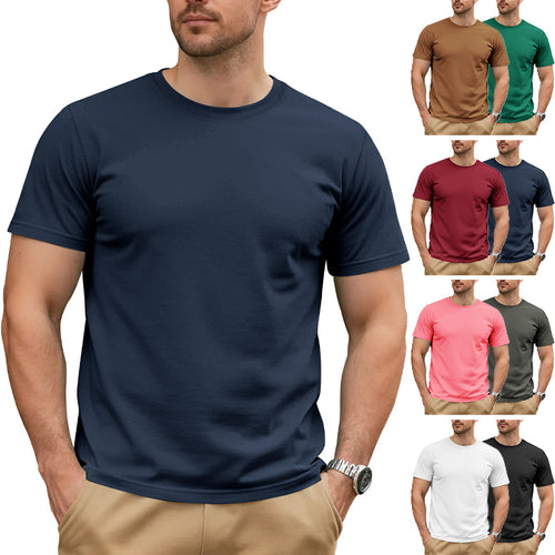 Herren nan Basic Kortærmet T-shirt lavet af kvalitets bomuldsblanding med rund halsudskæring, flade syninger og Regular Fit Skovae