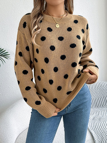 Stilla | Polka Dot Strikpullover
