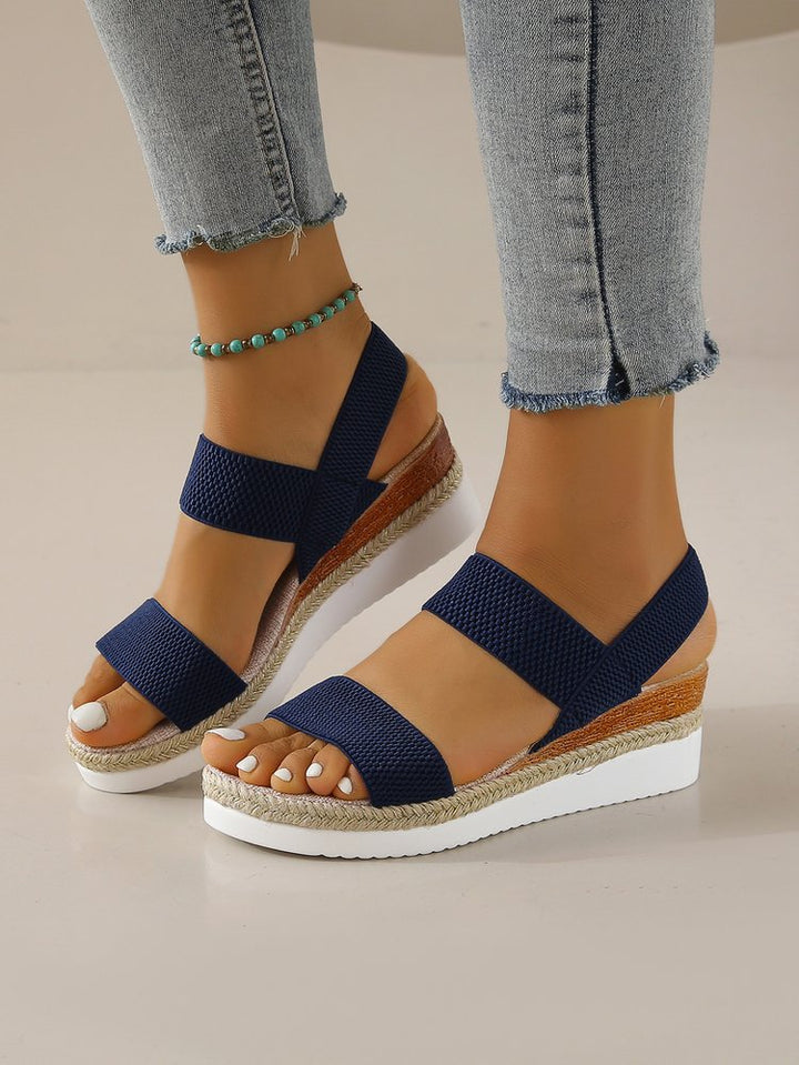 Dame Wedge-sandaler med polstret sål og elastiske remme Stilla