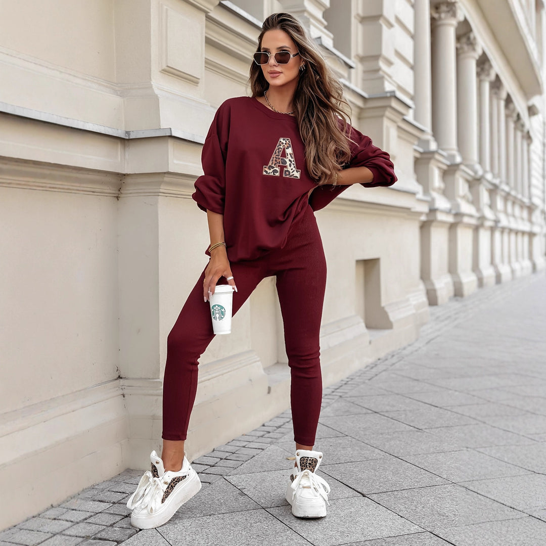Kvinders sweatshirt med leopardprintdetalje og afslappet pasform Skovae
