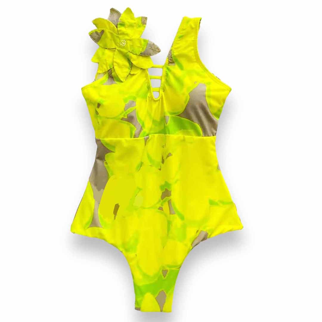 Dame Én-delt Badedragt med unikt blomsterprint og asymmetrisk design Stilla