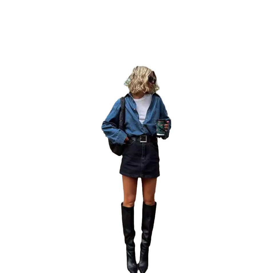 Kvinders afslappede denimjakke i klassisk oversized pasform Stilla