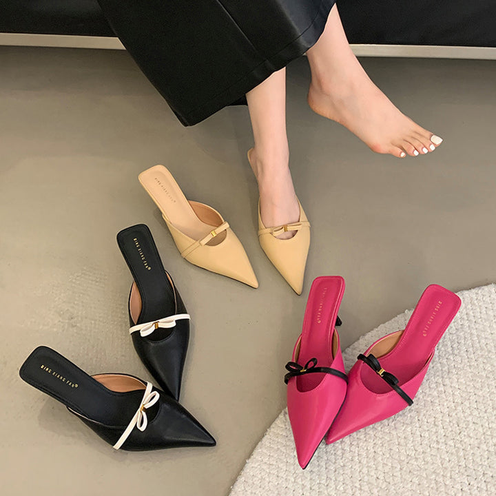 Dame Slingback Pumps med elegant spids design og fashionabel dekorativ rem Stilla