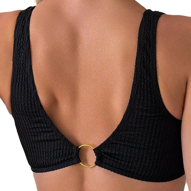 Dame højskåret bikini med elastisk bånd og moderigtige stropper Skovae