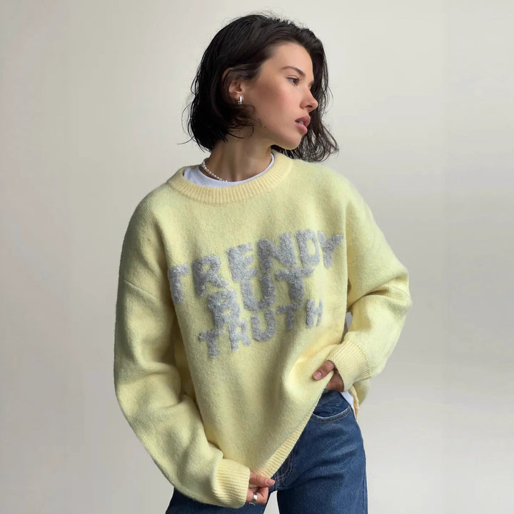 Kvindernes moderne sweater med iøjnefaldende bogstaver Stilla