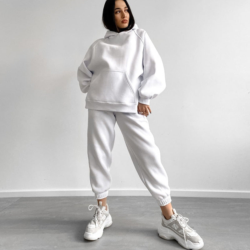 Dame afslappet sweatshirt sæt med løs pasform og elastisk talje Stilla