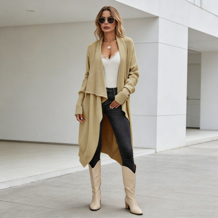 Dame casual strikket cardigan med asymmetrisk snit og blødt materiale Stilla