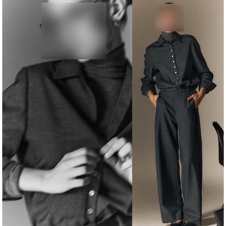 Dame bred stofbuks med høj talje og elegant plisseforarbejdning Stilla