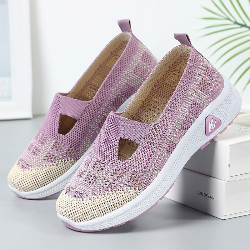 Dame Slip-On Sneakers med åndbar strikoverflade og fleksibel sål Stilla