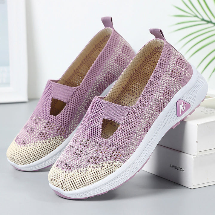 Dame Slip-On Sneakers med åndbar strikoverflade og fleksibel sål Stilla