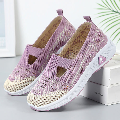 Dame Slip-On Sneakers med åndbar strikoverflade og fleksibel sål Stilla