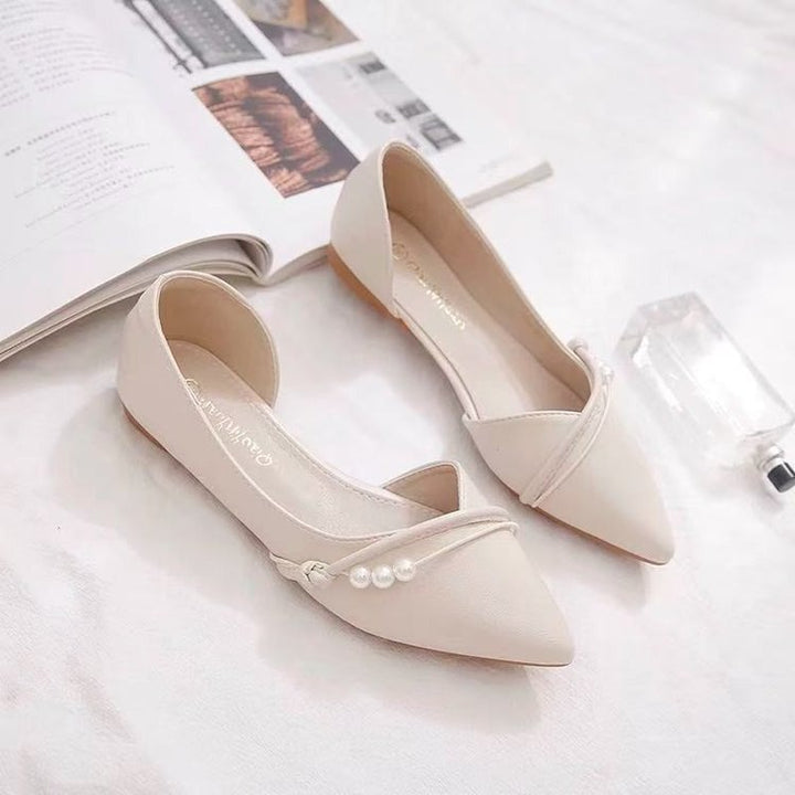 Dame ballerinas med moderne perle-akcent og elegant snit Stilla
