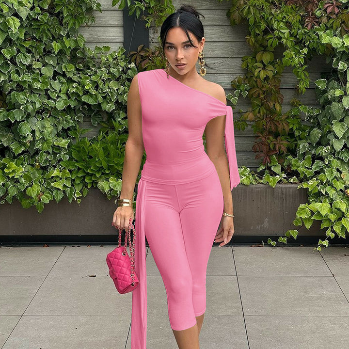 Dame Ensidig Jumpsuit med eksklusive Draperinger Skovae
