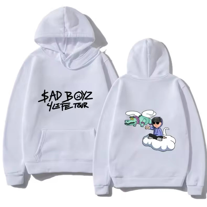 Kvinders hoodie med kreativ print og komfortable kængurulommer Skovae