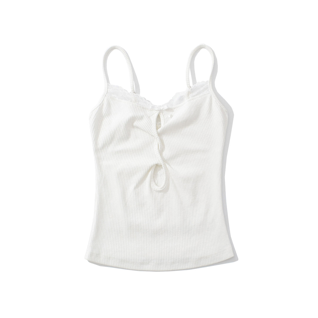 Dame Basic-Camisole med blondeaccenter og justerbare stropper Stilla