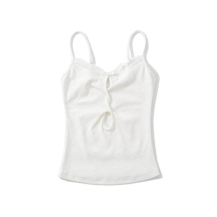 Dame Basic-Camisole med blondeaccenter og justerbare stropper Stilla