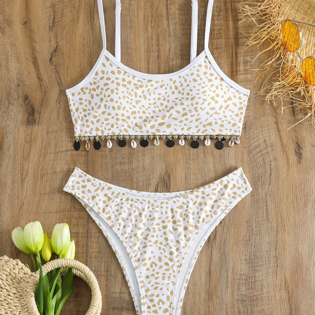 Dame bikini sæt med moderigtig dyreprint og elegante udsmykninger Skovae