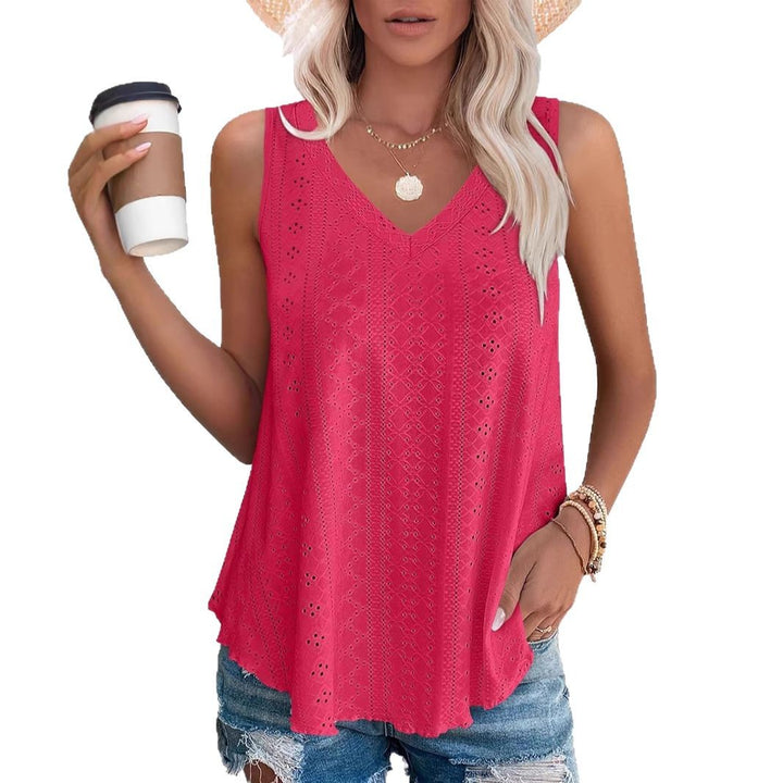 Kvinder Eyelet Design ærmeløs Top Stilla