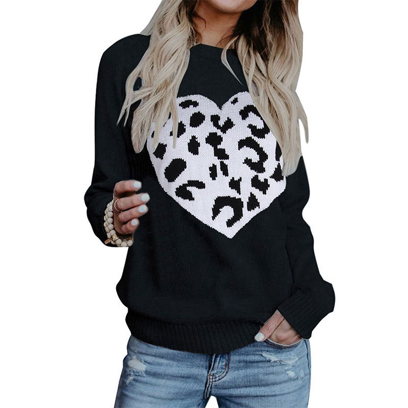 Kvinders sweater med hjerteprint Stilla