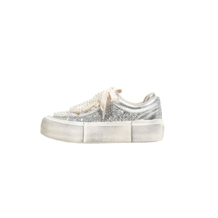 Dame Glitrende Sneakers med perleprydet Overdel Stilla