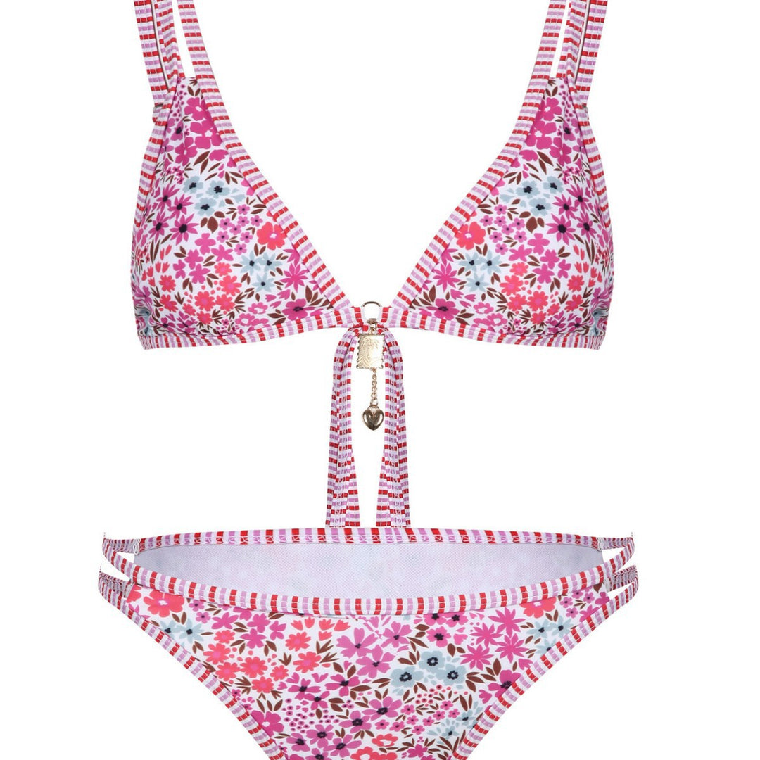 Dame bikini-sæt med blomster mønster og justerbare stropper Skovae