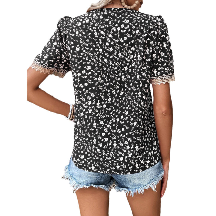 Dame blomsterbroderet bluse Stilla