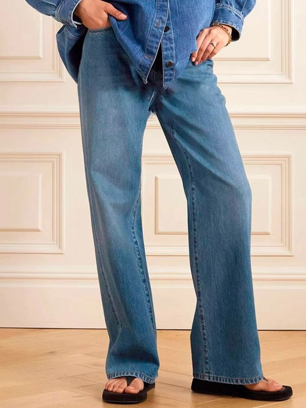Dame løst skåret denim-jeans med høj talje og afslappet pasform Stilla
