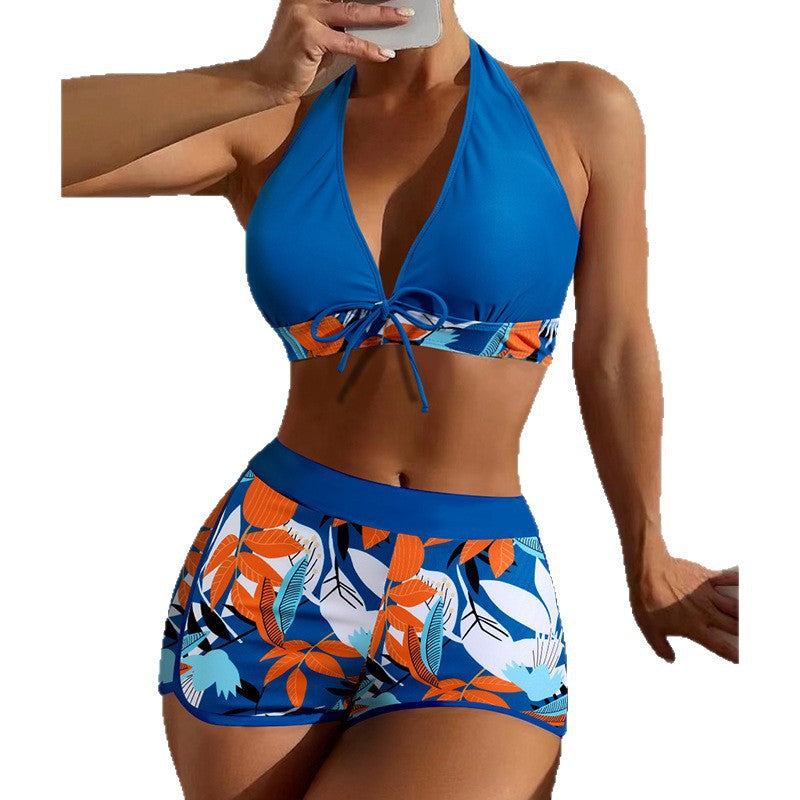 Dame bikini sæt med moderne halterneck-design og sporty high-waist-snit Skovae