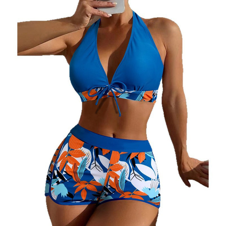 Dame bikini sæt med moderne halterneck-design og sporty high-waist-snit Skovae