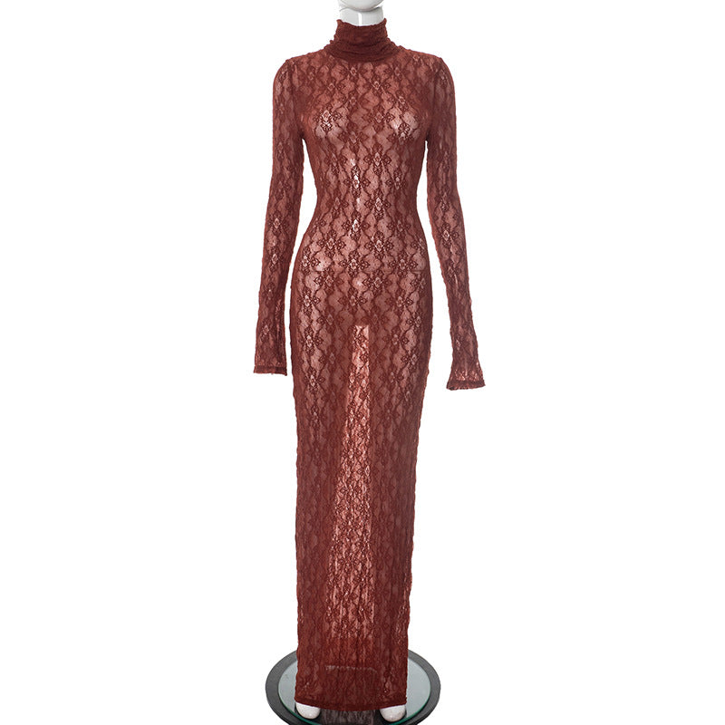 Femme Elegante Spidse Maxi Kjole Stilla