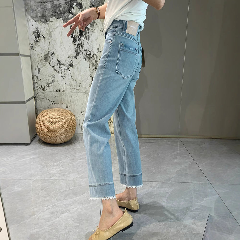 Dame Modejeans med spidsafslutning Stilla