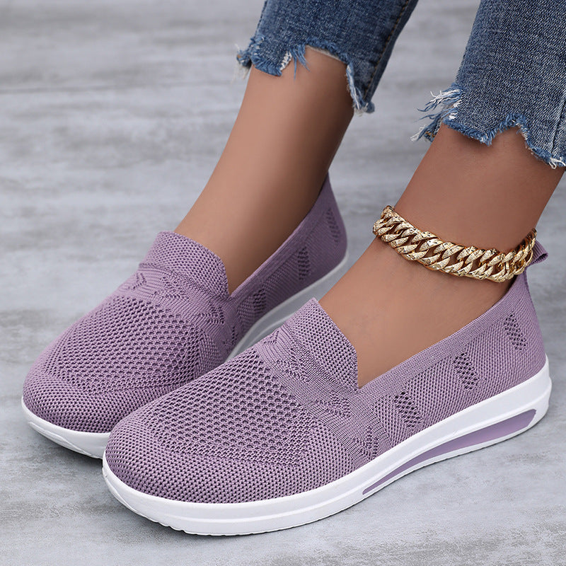 Dame Åndbar Komfort-Sneaker med fleksibelt Slip-On Design Stilla