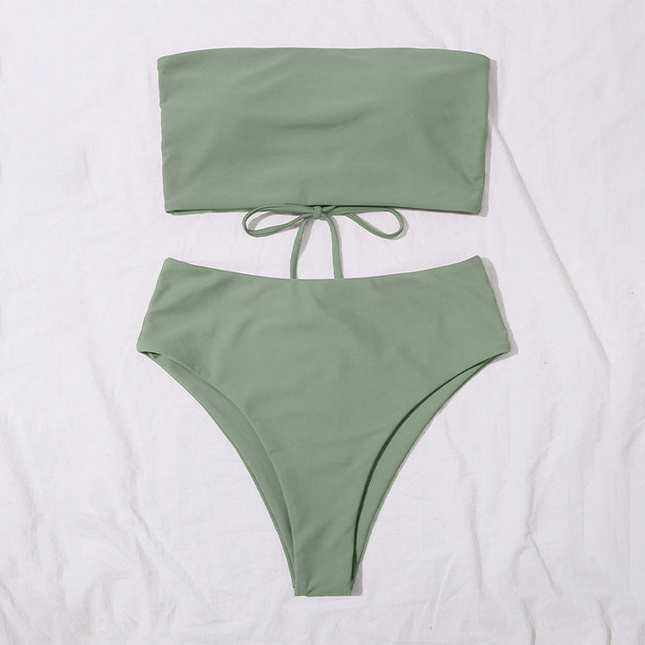 Dame Bandeau-Bikini med høj talje Skovae