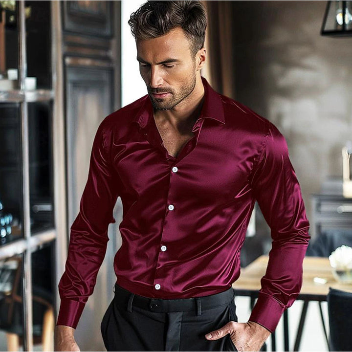 Herrer Elegant og afslappet skjorte i satin-look Stilla