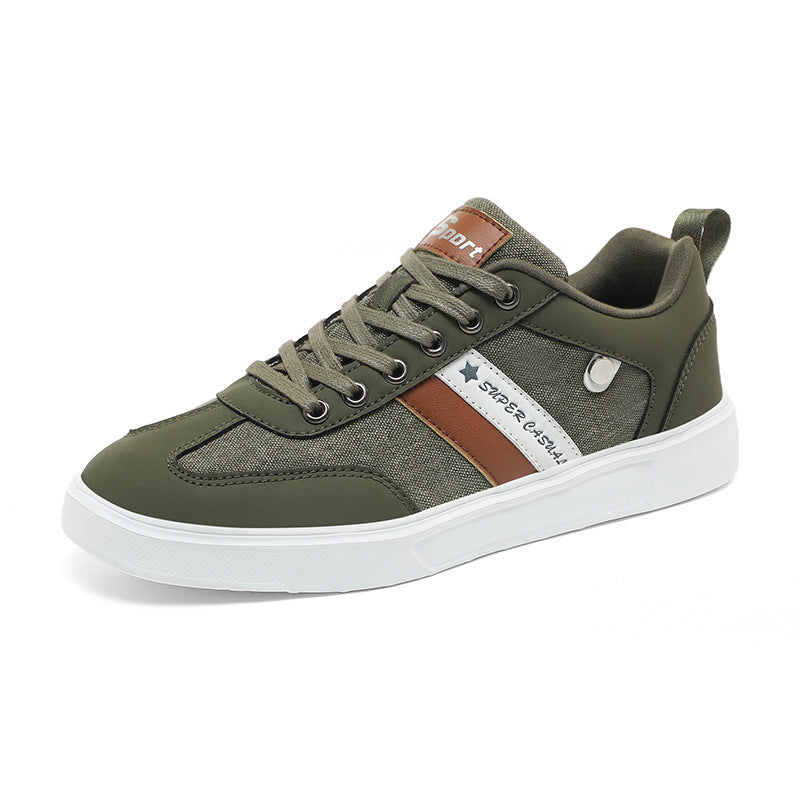 Herren nan urbaner Canvas- og kunstlæder-sneakers med polstret indgang og profileret gummisål Skovae