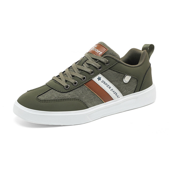 Herren nan urbaner Canvas- og kunstlæder-sneakers med polstret indgang og profileret gummisål Skovae