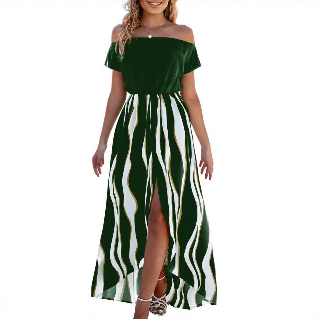 Dame Maxikjole med variabelt bærbart skulderdesign og sidedelt Stilla