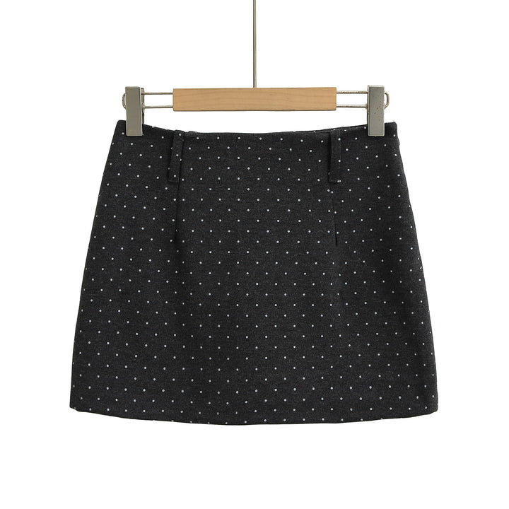 Dame Modisk Mini Skirt med Prikkemønster og Høj Talje Stilla