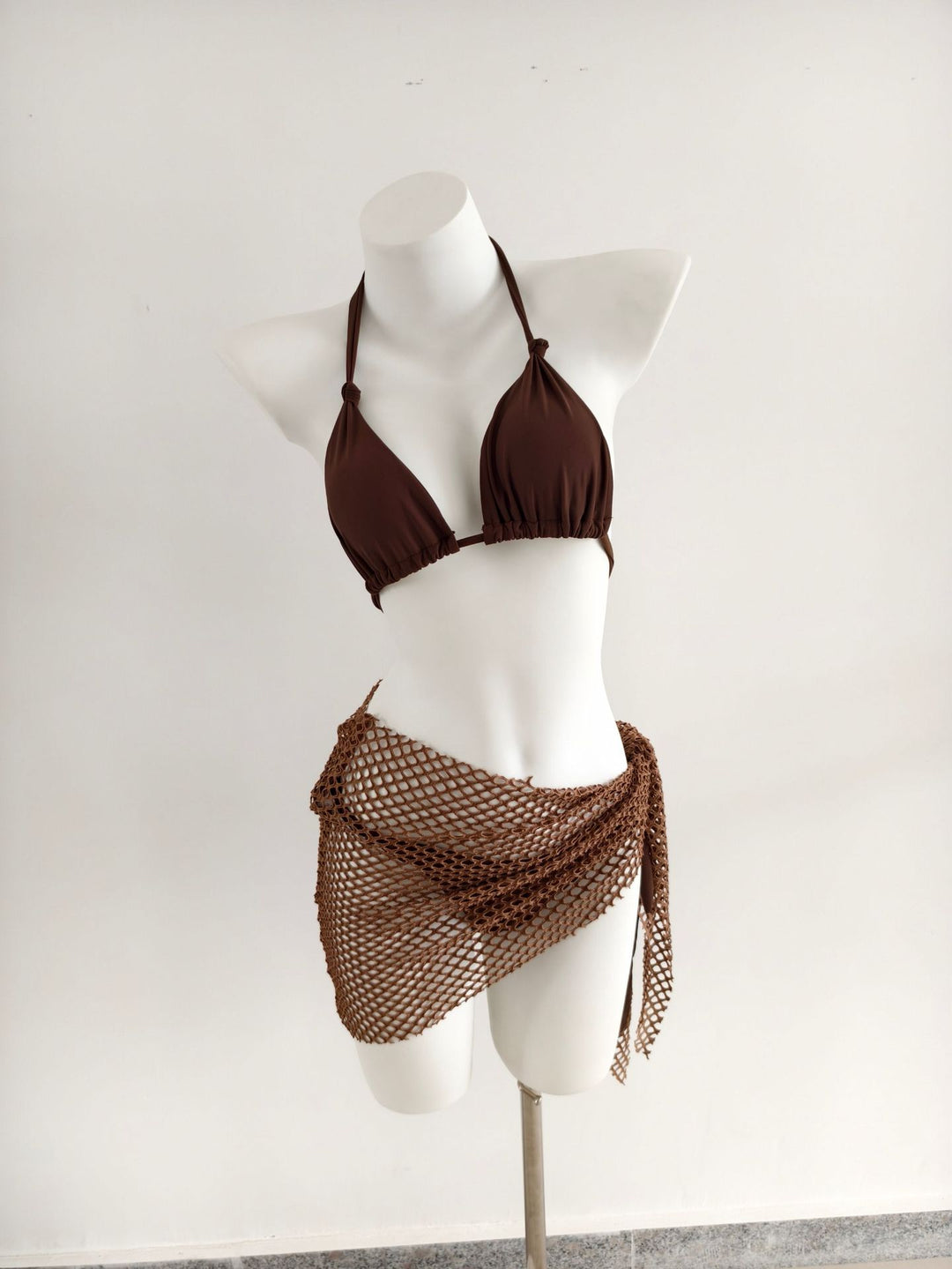 Dame triangel-bikini med moderigtige netskørt-detaljer Skovae