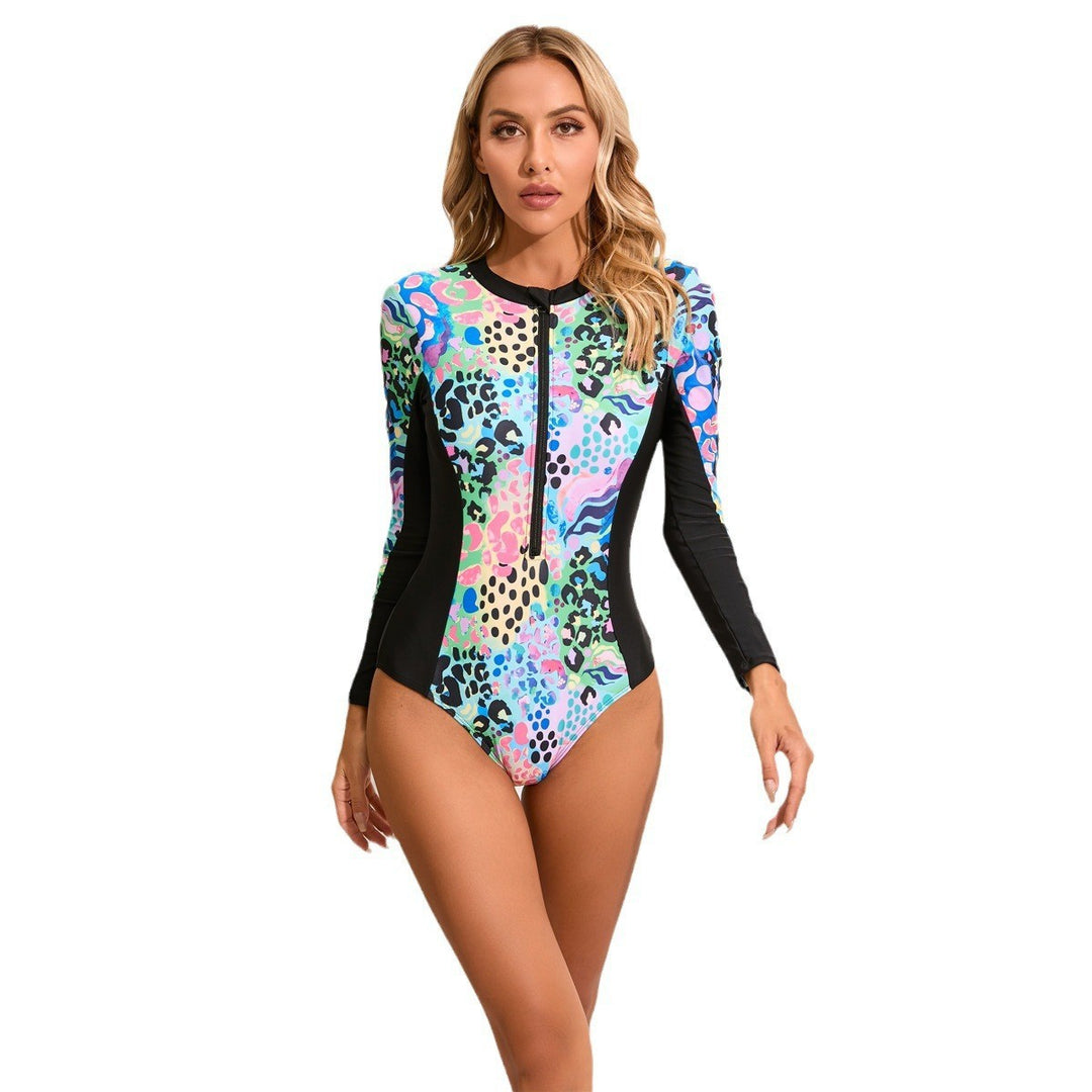 Dame Langærmet Swimsuit med grafisk design Skovae