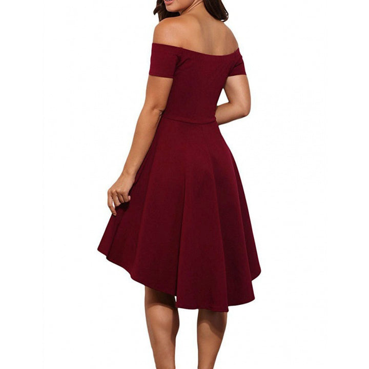 Kvinder Off-Shoulder Kjole med Asymmetrisk Kant og Flydende Nederdel Stilla
