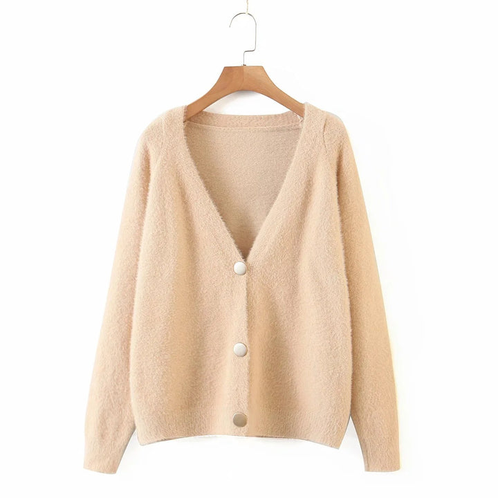Kvinders hyggelige cardigan med store knapper og oversized pasform Stilla