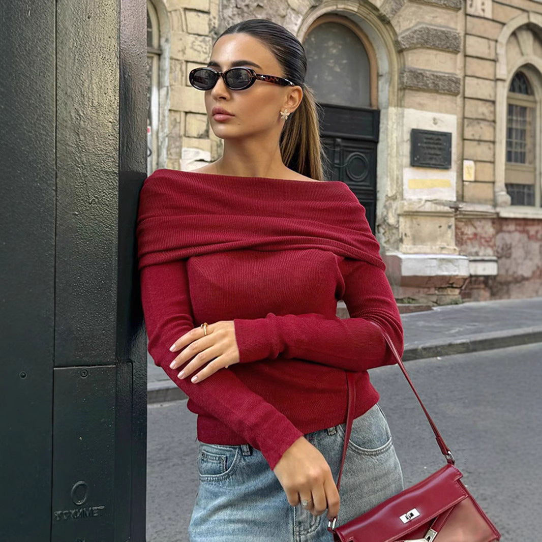 Dame Off-Shoulder Top med Ruffle-detaljer og elegant pasform Stilla