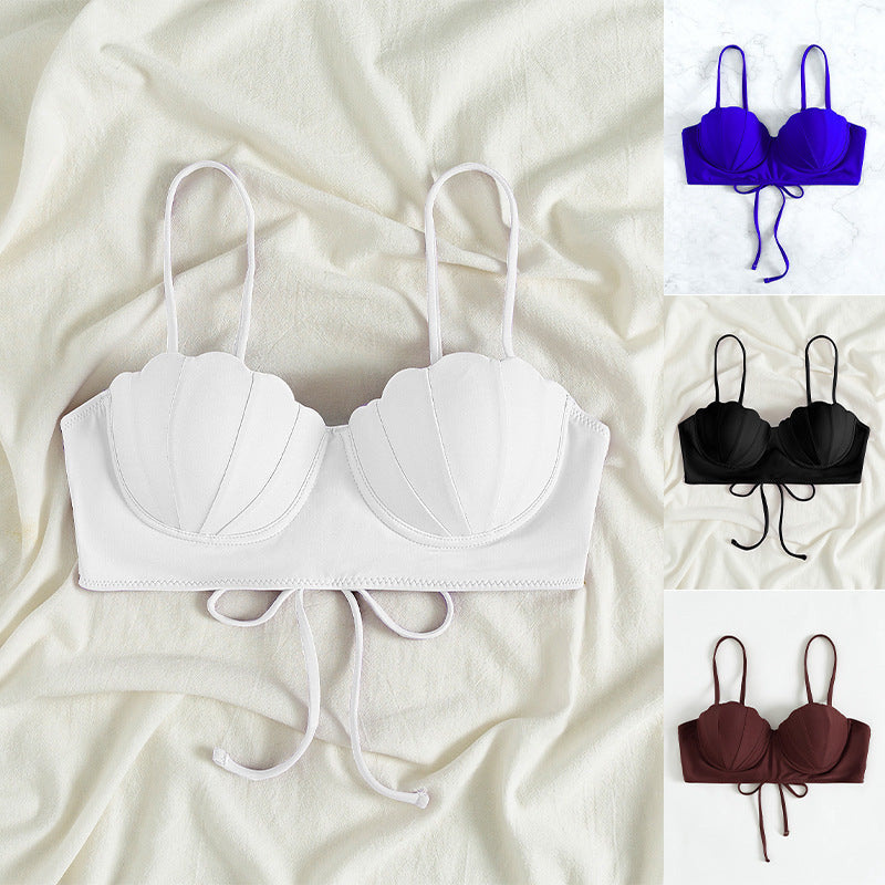 Dame bikini top med musling design og justerbare stropper Skovae