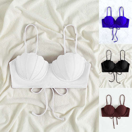 Dame bikini top med musling design og justerbare stropper Skovae