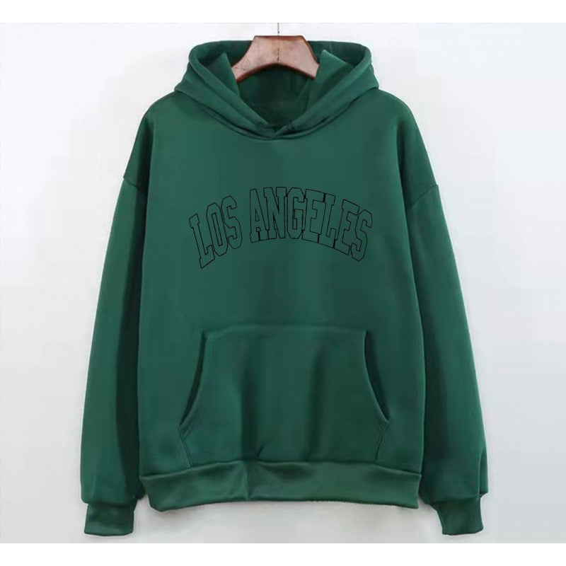 Kvinders hoodie med kreativ Los Angeles skrift Skovae