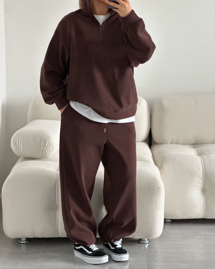Kvinder casual fleece top og komfortable joggingbukser sæt Skovae
